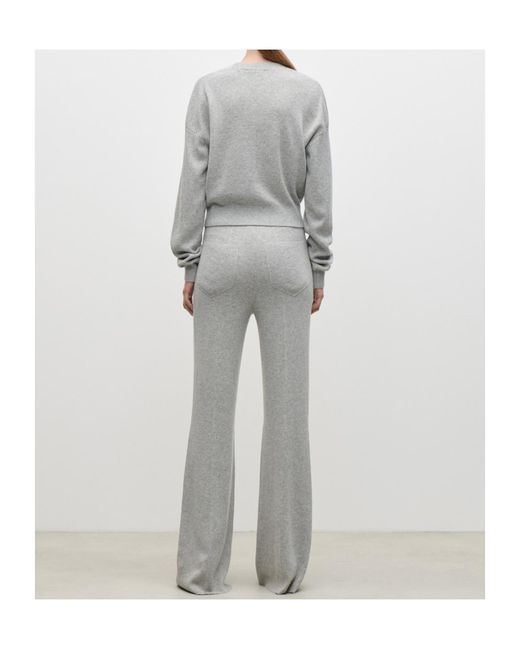 Victoria Beckham Gray Crew Neck Knitted Sweater