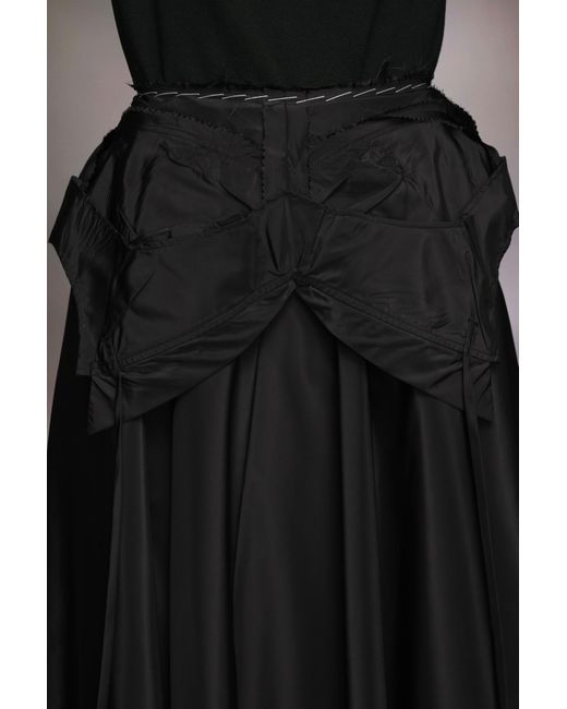 Maison Margiela Black High Waist Pleated A-Line Skirt