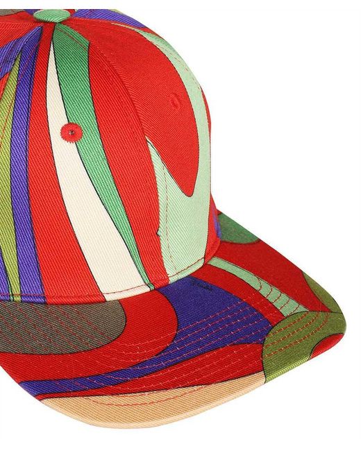 Emilio Pucci Red Pattern Hat