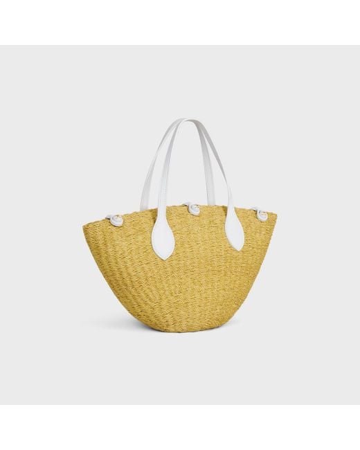 Céline Natural Small Triomphe Beads Basket