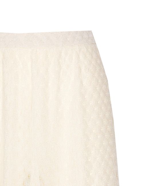 Missoni White Raschel-Knit Wide-Leg Trousers
