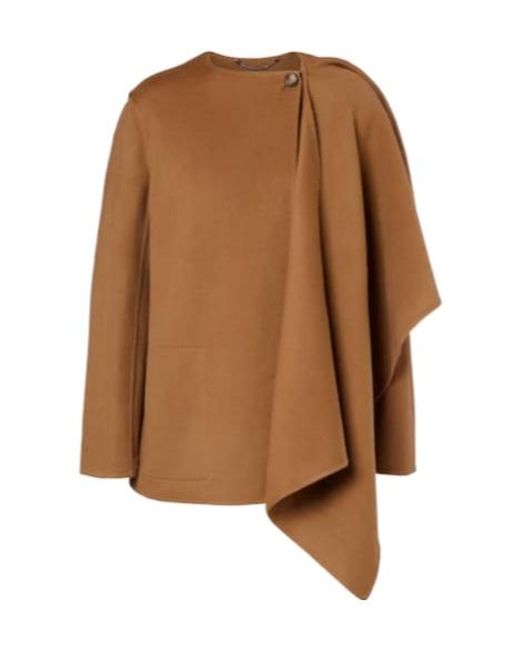 Altuzarra Brown Dak Caped Wool-Blend Coat