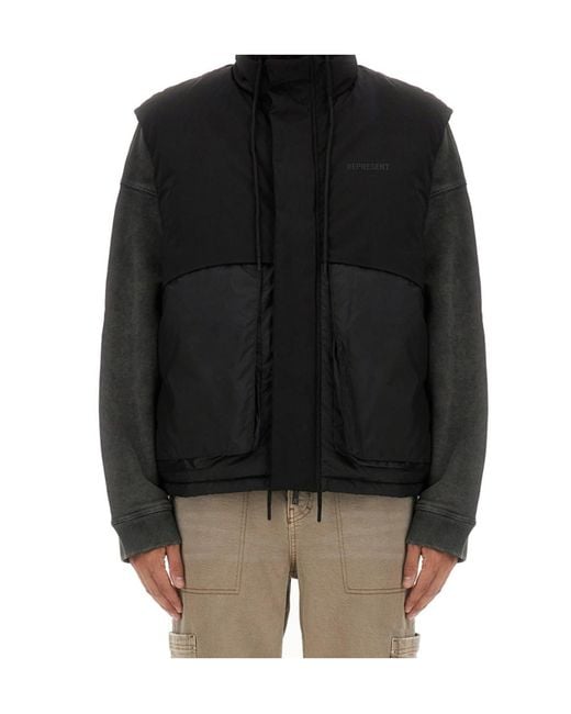 Represent Black Insulated Vest for men