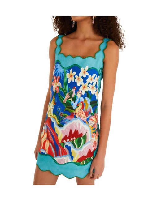 Farm Rio Blue Sleeveless Dress