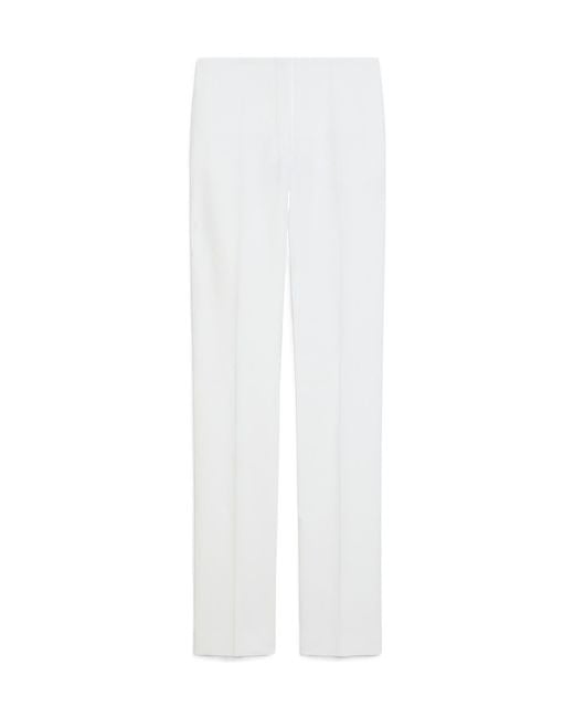 Sportmax White Abbono Pleat Detailed Straight Leg Trousers
