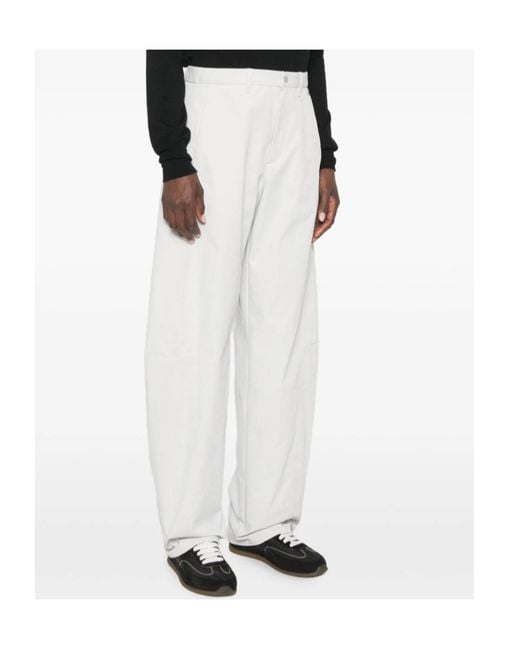 Herno White Diagonal-Pocket Trousers