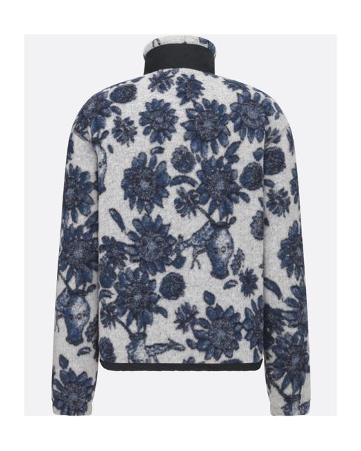 Dior Homme Floral Patterned Zip Detailed Jumper in Blue for Men | Lyst