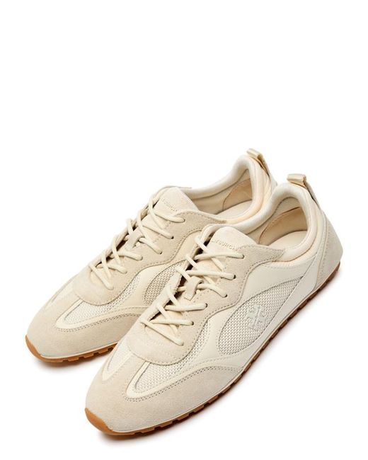 Tory Burch White Field Panelled Suede Sneakers