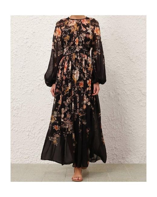 Zimmermann Black Carousel Billow Maxi Dress