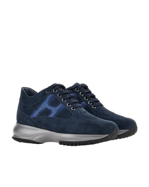 Hogan Blue Interactive Lace-Up Sneakers