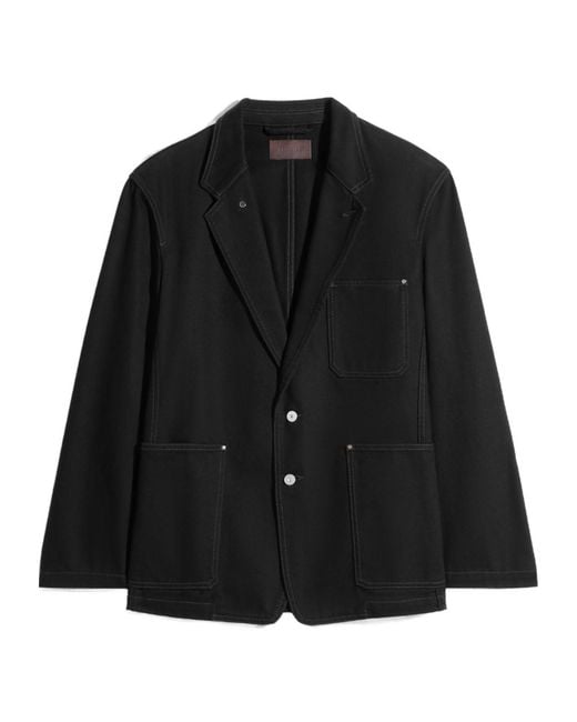 Lemaire Black Single-Breasted Blazer for men