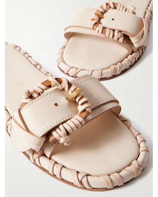 Zimmermann Natural Alchemy Buckle Leather Slippers