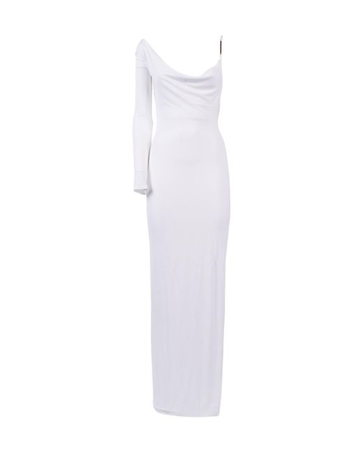 Elisabetta Franchi White Crêpe Jersey Carpet Dress