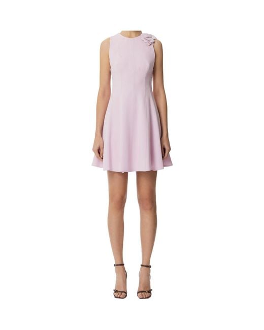 Elisabetta Franchi Pink Flared Crepe Dress