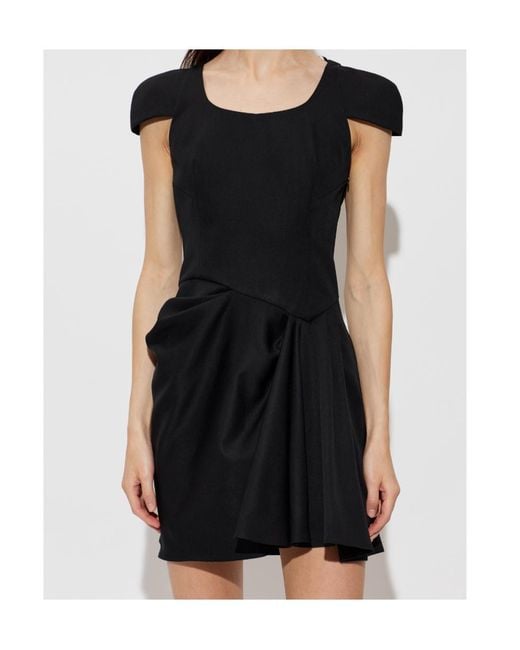 McQueen Black Round Neck Dress