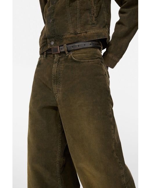 Acne Green Belt Loop Jeans for men