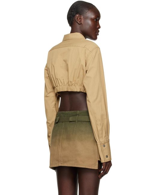 Dion Lee Green Cropped Elasticated Shirt