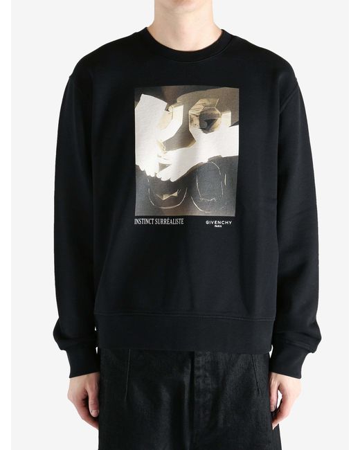 Givenchy Black Graphic-Print Sweatshirt for men