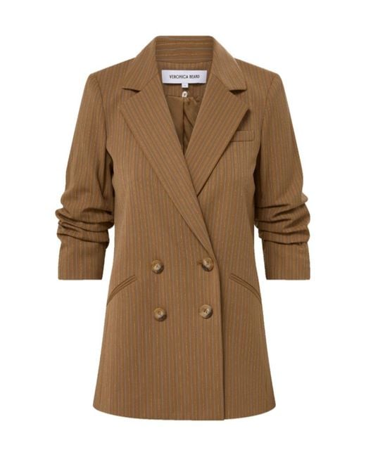 Veronica Beard Brown Rupert Pinstripe Dickey Jacket
