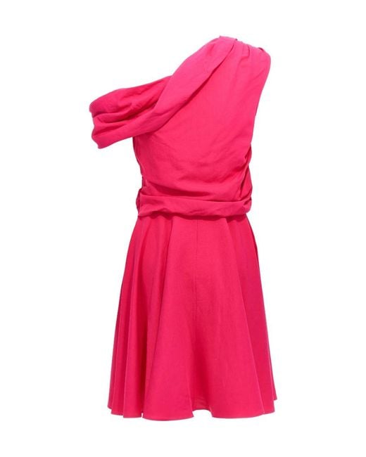Rochas Pink Draped Neckline Evening Dress