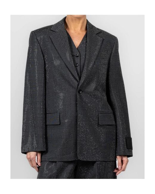 Alexander Wang Blue Sequin-Embellished Blazer
