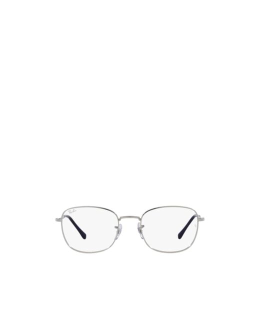 Ray-Ban White Square Frame Glasses for men