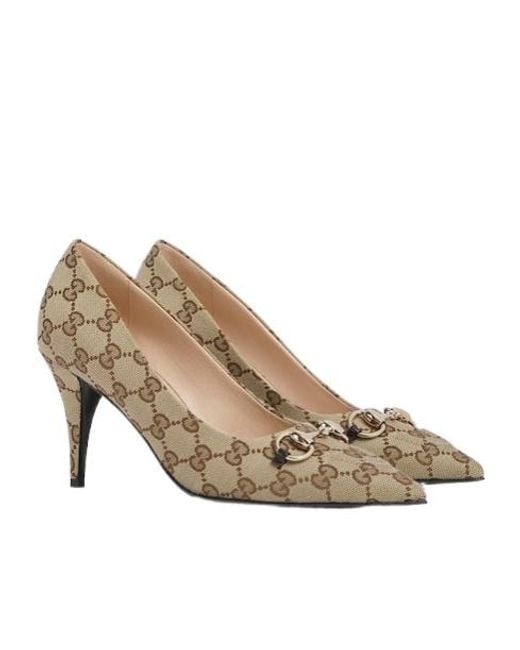 Gucci Metallic Horsebit Pumps