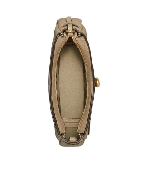 Tory Burch Natural Romy Zip Crossbody Bag