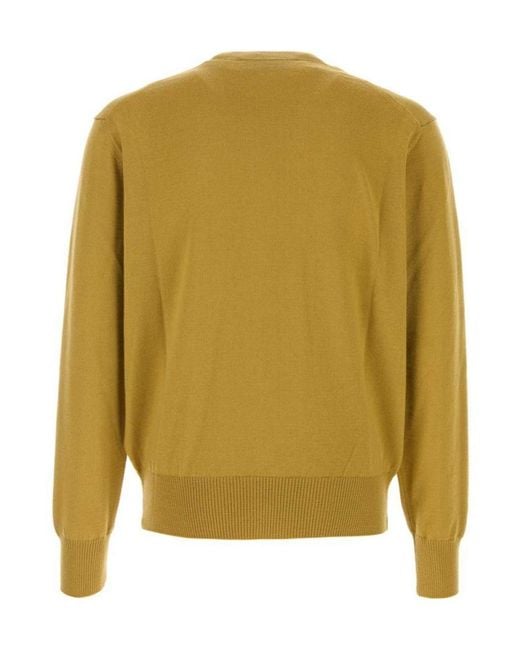 AMI Yellow Ami V-Neck Cardigan for men