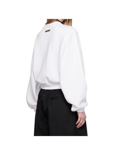 Fear Of God White Ribbed Round-Neck Sweatshirt