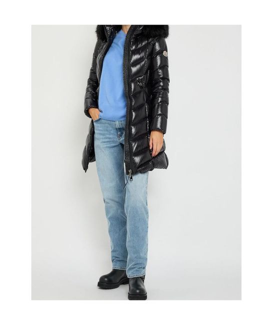 Moncler Black Fulmarus Quilted Glossed Shell Coat