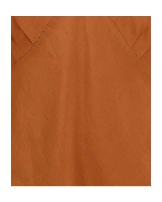 Forte_forte Brown Scalloped V-Neck Blouse