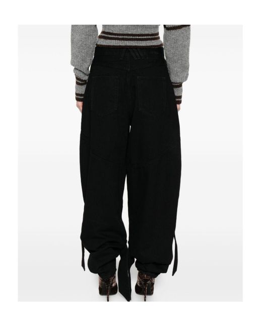 The Attico Black Jeans With Belt Loops