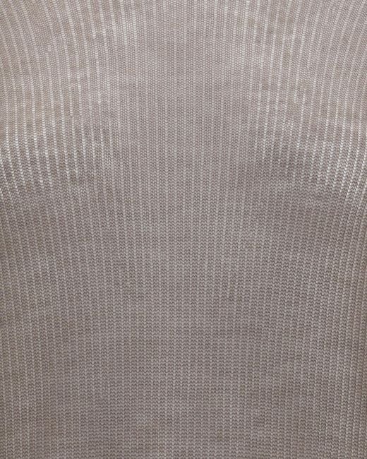 Rick Owens Gray Semi-Sheer Ribbed Hoodie