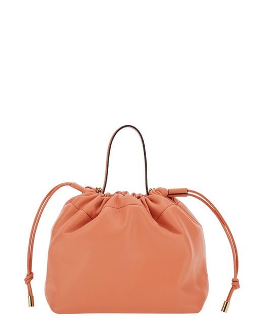 Chloé Orange Drawstring Shoulder Bag