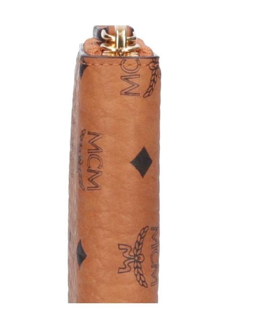 MCM Brown Monogram Print Zip-Around Wallet
