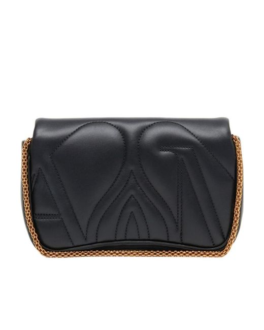 McQueen Black The Seal Mini Crossbody Bag