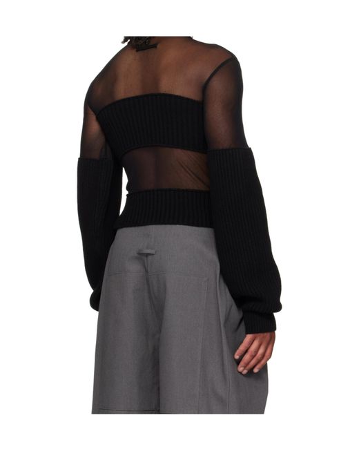 Jean Paul Gaultier Black Cropped Sweater for men
