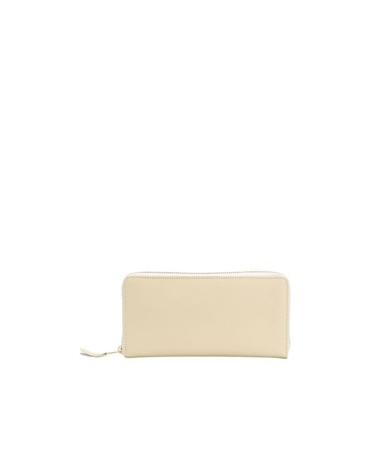Comme des Garçons White Zip-Around Leather Wallet for men