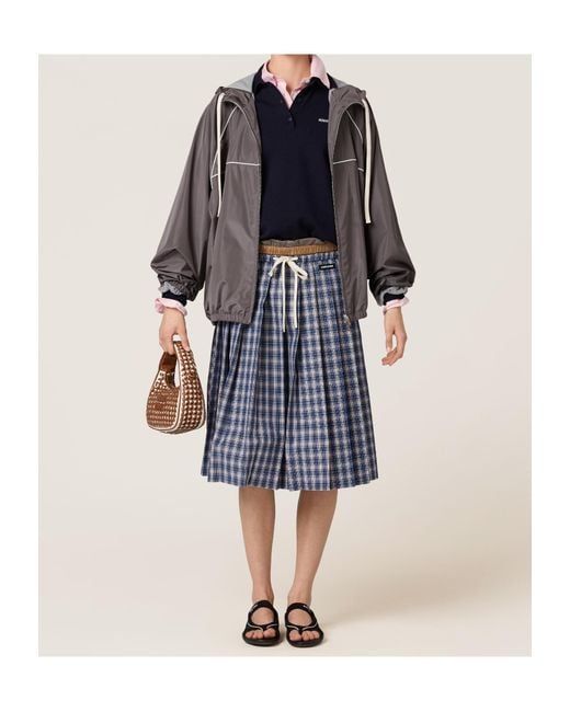 Miu Miu Black Technical Silk Zipper Blouson Jacket