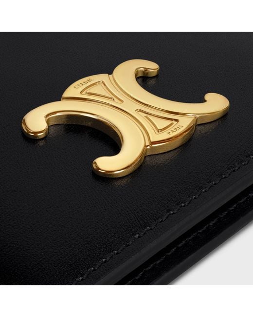Céline Black Bi-Fold Card Holder Triomphe