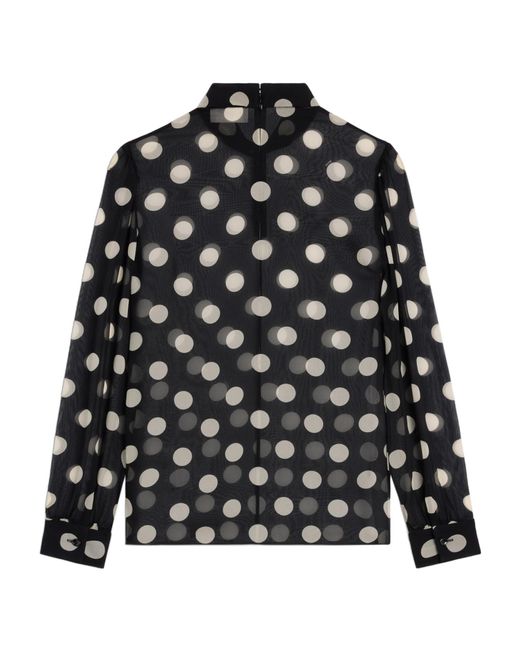 Céline Black Blouse With Overturned Collar