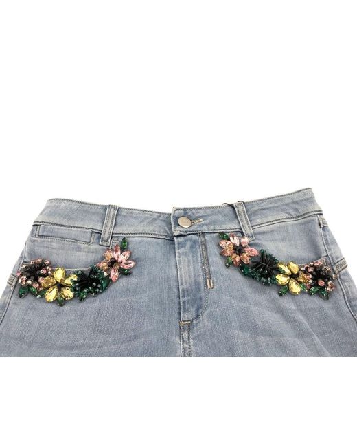 Max Mara Blue Logo Detail Jeans
