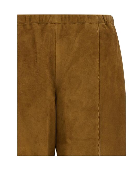 Khaite Green Elasticated Waist Wide Leg Trousers
