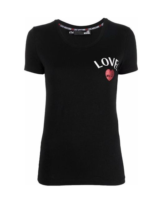 Moschino Black Logo-Print Cotton T-Shirt