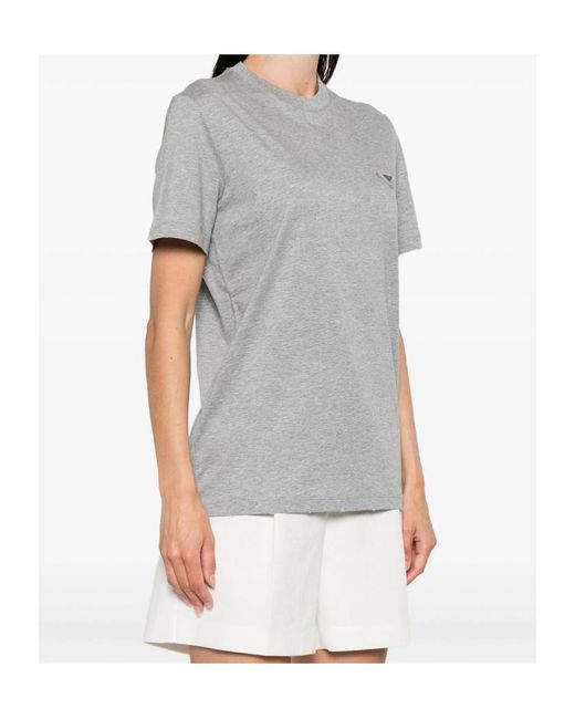 Prada Gray Logo-Patch T-Shirt