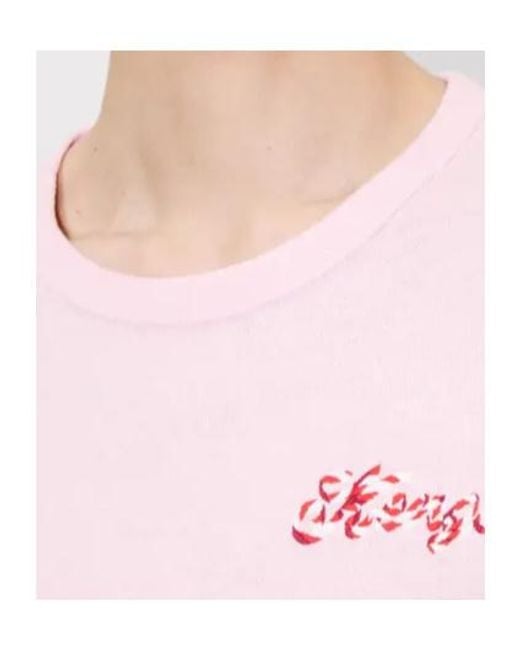 KENZO Pink Winter Holidays' Embroidred T-Shirt for men