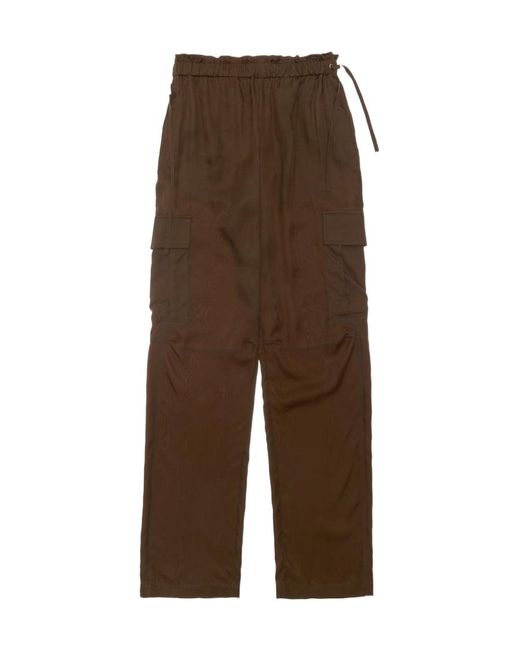 Helmut Lang Brown Pull-On Wide-Leg Cargo Pants