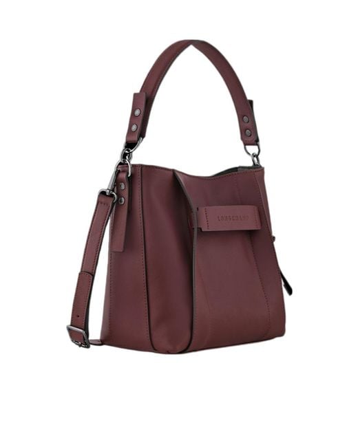 Longchamp Purple S 3D Leather Tote Bag