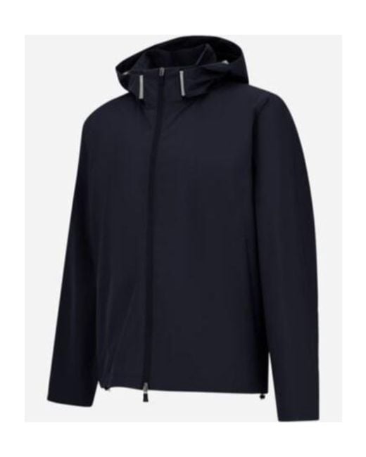 Herno Blue Zip-Up Hooded Jacket for men